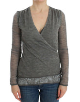 Ermanno Scervino Gray Wool Blend Stretch Long Sleeve Sweater -   -  Ermanno Scervino.